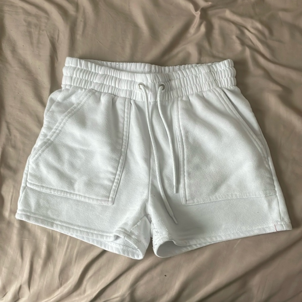 A small, white Rue21 athletic shorts.